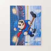 Polar Bear Playing Ice Hockey on a Frozen Rink Puzzle (Vertikal)