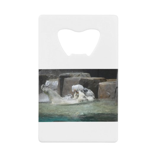 Polar Bear Playing mit Jug Geldbeutel Flaschenöffner (Vorderseite)