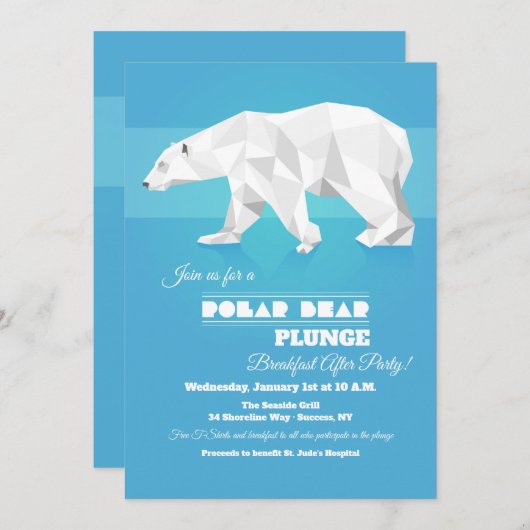 Polar Bear Plunge Party Einladung (Vorne/Hinten)
