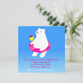 Polar Bear Pool Party Einladung (Stehend Vorderseite)