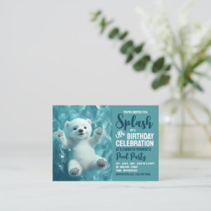 Polar Bear, Pool Party Geburtstag Handout Tickets