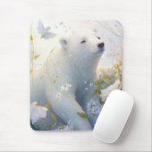 Polar Bear Portrait Animal Painting Wildlife Free Mousepad (Mit Mouse)