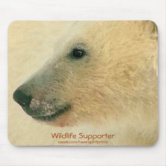 Polar Bear Portrait Mousepad (Vorne)