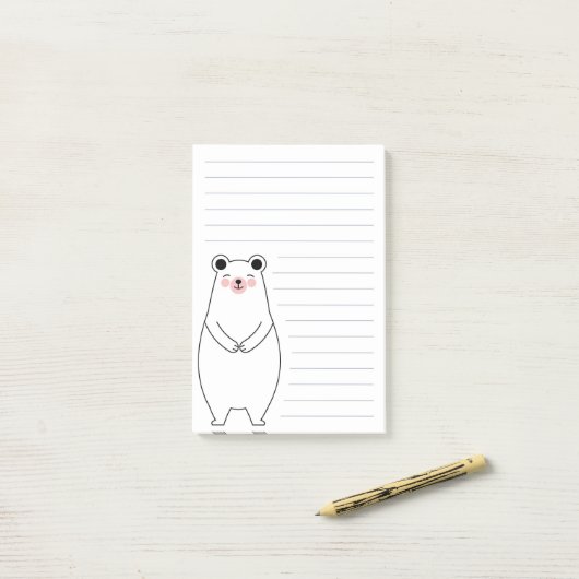 Polar Bear Post-it Klebezettel (Auf Schreibtisch)