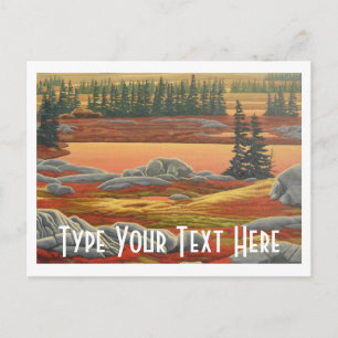 Polar Bear Postcard Autumn Bear Art Postkarten