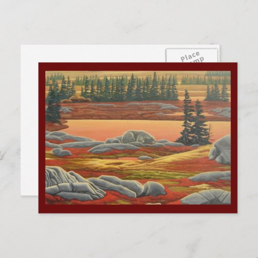 Polar Bear Postcard Autumn Bear Art Postkarten (Vorne/Hinten)