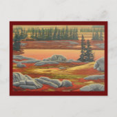 Polar Bear Postcard Autumn Bear Art Postkarten (Vorderseite)