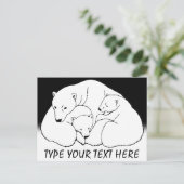 Polar Bear Postcard Bären Familie Postkarten (Stehend Vorderseite)