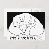Polar Bear Postcard Bären Familie Postkarten (Vorne/Hinten)