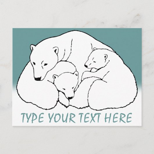 Polar Bear Postcard Bären Familie Postkarten (Vorderseite)