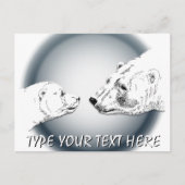 Polar Bear Postcard Mother & Cub Bären Postkarten (Vorderseite)