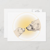 Polar Bear Postcard Mother & Cub Bären Postkarten (Vorne/Hinten)