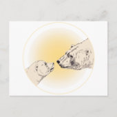 Polar Bear Postcard Mother & Cub Bären Postkarten (Vorderseite)