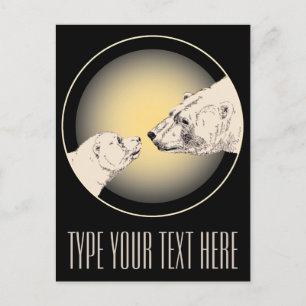 Polar Bear Postcard Mother & Cub Bären Postkarten