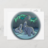 Polar Bear Postcard Nationalparkprojekt des Locarn Postkarte (Vorne/Hinten)