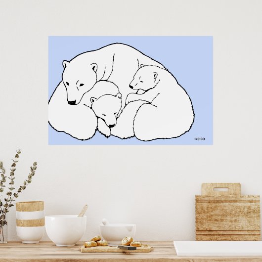 Polar Bear Poster Art Print Wohngestaltung (Küche)