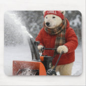Polar Bear Pushing a Snowblower Mousepad (Vorne)