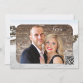 Polar Bear QR Code Foto Winter Save the Date Card (Rückseite)