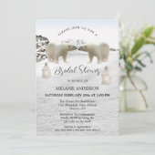 Polar Bear QR Code Winter Bridal Dusche Einladung (Stehend Vorderseite)