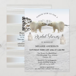 Polar Bear QR Code Winter Bridal Dusche Einladung