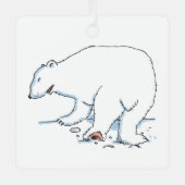Polar Bear Quadrat Ornament Aus Metall (Vorderseite)