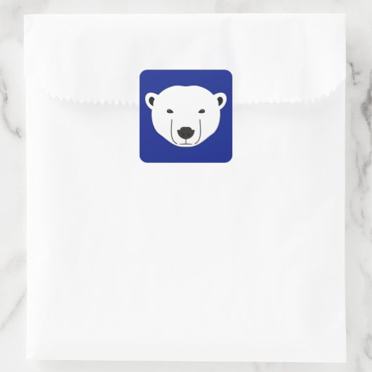 Polar Bear Quadratischer Aufkleber (Tasche)