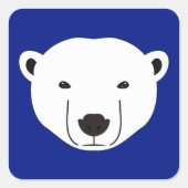Polar Bear Quadratischer Aufkleber (Vorderseite)