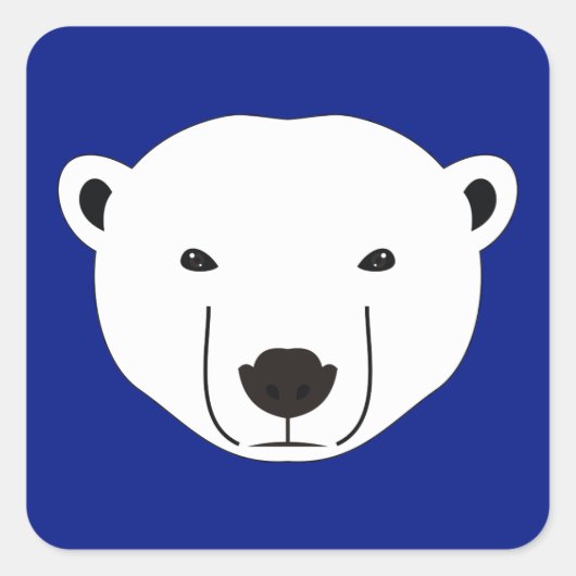 Polar Bear Quadratischer Aufkleber (Vorderseite)