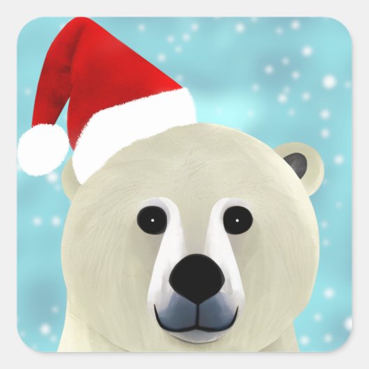 Polar Bear Quadratischer Aufkleber (Vorderseite)