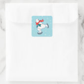 Polar Bear Quadratischer Aufkleber (Tasche)