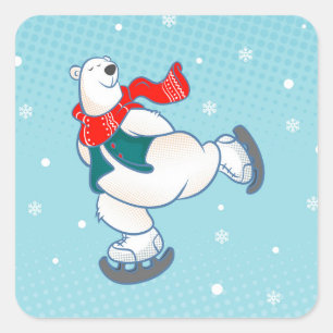 Polar Bear Quadratischer Aufkleber