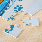 Polar Bear Racing a Husky Dog Sled Team Puzzle (Seite)