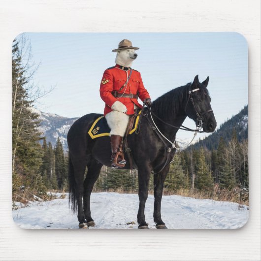 Polar Bear RCMP Corporal On Horseback Mousepad (Vorne)