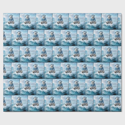 Polar Bear Reading a Newspapier Geschenkpapier (Flach)