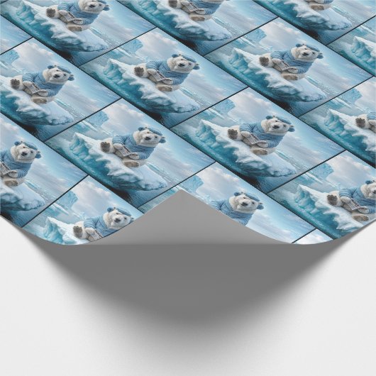 Polar Bear Reading a Newspapier Geschenkpapier (Ecke)