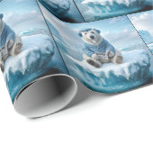 Polar Bear Reading a Newspapier Geschenkpapier (Rolleneckpunkt)