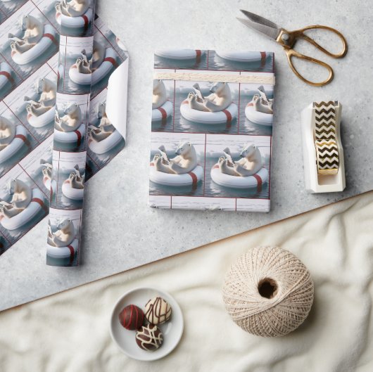 Polar Bear Reading a Newspapier Geschenkpapier (Kunsthandwerk)