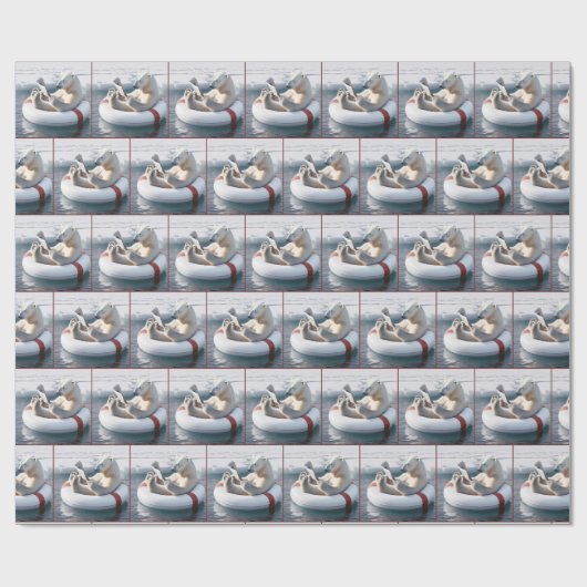 Polar Bear Reading a Newspapier Geschenkpapier (Flach)