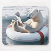Polar Bear Reading a Newspapier Mousepad (Vorne)