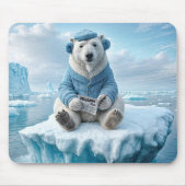 Polar Bear Reading a Newspapier Mousepad (Vorne)