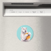 Polar Bear Reading Art - Reservierung Magnet (In Situ (Geschirrspüler))