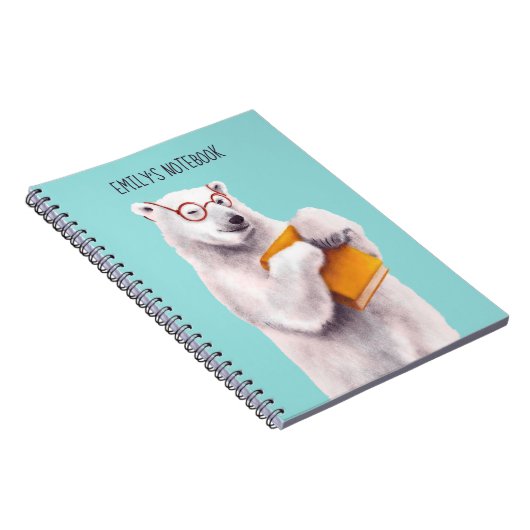 Polar Bear Reading Art - Reservierung Notizblock (Rechte Seite)