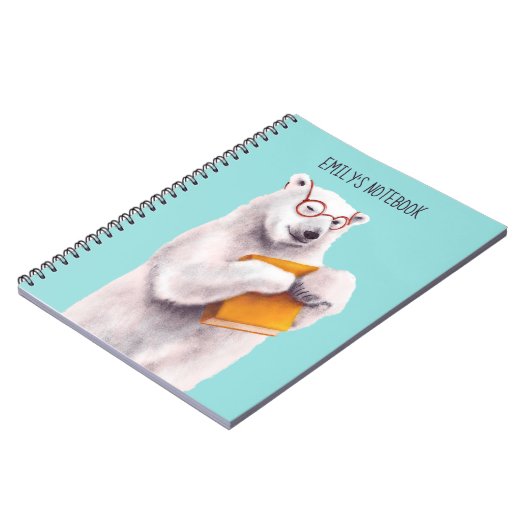 Polar Bear Reading Art - Reservierung Notizblock (Linke Seite)