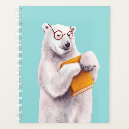 Polar Bear Reading Art - Reservierung Planer (Vorderseite)