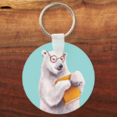 Polar Bear Reading Art - Reservierung Schlüsselanhänger (Vorderseite)