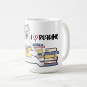 Polar Bear Reading Book Kaffeetasse (VorderseiteRechts)
