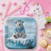 Polar Bear Reading the Newspapier Pappteller (Party)