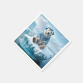 Polar Bear Reading the Newspapier Serviette (Ecke)