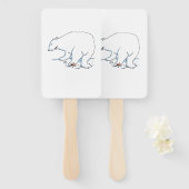 Polar Bear rectangle hand fans Fächer (Vorne und Hinten)