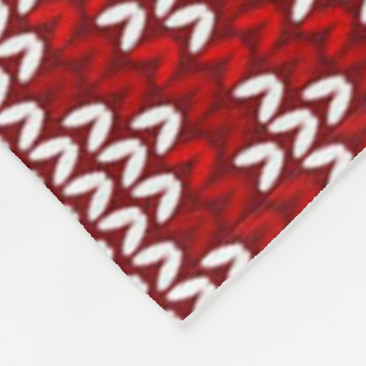 Polar Bear Red Background Knitter Style Muster Fleecedecke (Ecke)